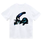 幸運のしっぽの黒猫と魔法の尻尾 Dry T-Shirt