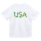 junichi-goodsのバルーン文字「USA」（緑色系） Dry T-Shirt