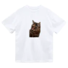 猫ミームグッズの【猫ミーム】叱られる猫 ドライTシャツ