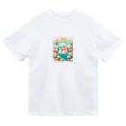 りんりんの可愛いシロクマちゃんショップ　かわいいよ！の水遊びをしている白熊 ドライTシャツ