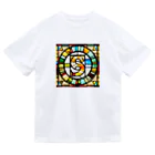 alphabet stained glassのstained glass S ドライTシャツ