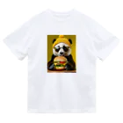 Colorful Canvasのハンバーガーを食べるパンダ Dry T-Shirt