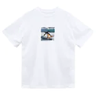 hakumenhonのサーフィンするペンギン第2弾 ドライTシャツ