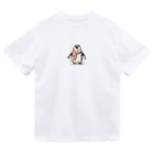 hakumenhonの春を迎えるペンギン ドライTシャツ