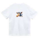 nekodoragonのブサカワ！火噴き猫ドラゴン　背景透過ver Dry T-Shirt