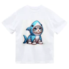 IloveCatのサメのフードを被った子猫 Dry T-Shirt