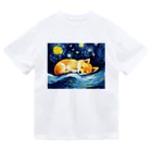 Dog Art Museumの【星降る夜 - 柴犬の子犬 No.2】 ドライTシャツ