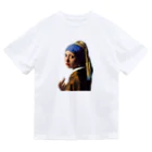 ZOO HOUSEの (真珠の耳飾りの少女) Girl with a Pearl Earring and a Middle Finger ドライTシャツ