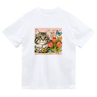 Y m @Y's shopの猫とチューリップ ドライTシャツ