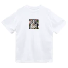 Sunbathingのピオニーと猫 Dry T-Shirt