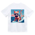 メロンパン猫のサーファーキャット ドライTシャツ