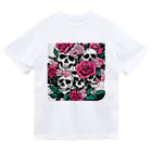 ピンクリボンの薔薇髑髏01 Dry T-Shirt