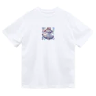 Cartoonのかわいいドレスの女の子 Dry T-Shirt