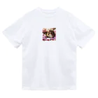 Y m @Y's shopの猫と胡蝶蘭 ドライTシャツ