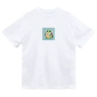 ganeshaのおもちゃの本を持ったかわいいカメ ドライTシャツ