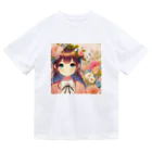 ピクセルパレットの可愛い女の子とお花10 ドライTシャツ