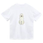 ゆいたっく／犬イラストのおすわりのゴールデンドゥードル ドライTシャツ