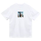 usagimajyoのペンギンとウサギの子供 Dry T-Shirt