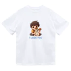 AwagoModeのI LOVE YOU(Dog&Boy) (39) ドライTシャツ