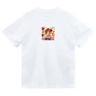 yukatagirlsの縁日で、浴衣でニッコリ ドライTシャツ