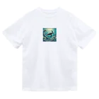 海の幸のウミガメと水流 Dry T-Shirt