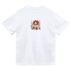 yukatagirlsの元気いっぱいの浴衣姿の女子高生 ドライTシャツ