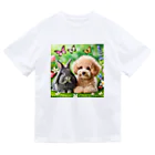 hachitaroのうさぎのネザーランドドワーフと犬のトイプードル Dry T-Shirt