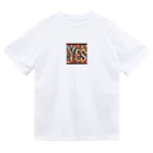 nico251の動物たちで描かれた文字　”YES” Dry T-Shirt