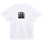 kokin0のバスの中で座る犬 dog sitting on the bus Dry T-Shirt