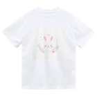 🐶と🐰のフラワーうさぎ ドライTシャツ