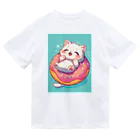 AQUAMETAVERSEの子猫ドーナツ浮輪楽む　　なでしこ1478 ドライTシャツ