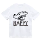 nidan-illustrationのhappy dog (black ink) ドライTシャツ