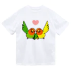 まめるりはことりのハイタッチなかよしコザクラインコ【まめるりはことり】 ドライTシャツ