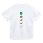 ☀️ひなたぼっくすの🍉スイカの満ち欠け(縦) ドライTシャツ