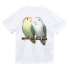 まめるりはことりのコザクラインコ　モーブとオリーブ【まめるりはことり】 ドライTシャツ