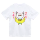 まめるりはことりのラブリーセキセイインコ【まめるりはことり】 ドライTシャツ