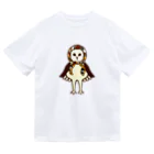 amyu-k フクロウセンターのマチコ巻きメンフクロウ ドライTシャツ