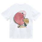 まめるりはことりのモモイロインコちゃんとトウモロコシ【まめるりはことり】 ドライTシャツ