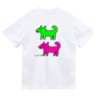 柴犬しばわんこhana873のしばいぬさんたち(ピンクと黄緑)柴犬さんたち Dry T-Shirt