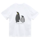ゆずぽんずのコウテイペンギン親子 ドライTシャツ