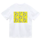 316(MIHIRO)の白黒かめちゃん フルグラフィック黄色② ドライTシャツ