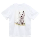 Momojiの犬画のウェスティ2 ドライTシャツ