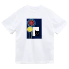 WAMI ARTの花火見る黒猫 ドライTシャツ