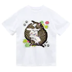 大江戸のくるくる猫たち（背景無） ドライTシャツ