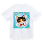 NORIMA'S SHOP のおしゃれなメガネをかけたミケ猫たちの夢かわいいイラスト ドライTシャツ