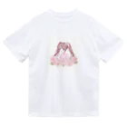 ★うさぎ★の花と女の子のTシャツ ドライTシャツ