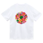 Turtle56tanのLove Turtle Flower Circle ドライTシャツ