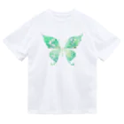 碧音　~aone~　（SUZURI)のGreen Butterfly Dry T-Shirt