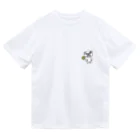nobuyan_shopの花とパグ　ワンポイント Dry T-Shirt