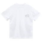 もくもくモクレンの日本スピッツデザインショップのスピッツ両面デザイン：表こっち見てる、裏もくもく顔 Dry T-Shirt